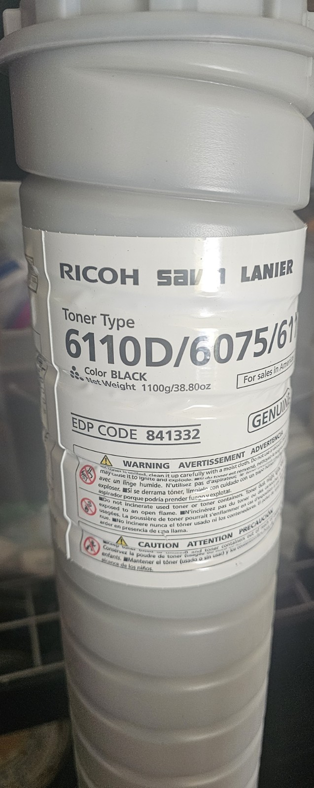 Ricoh 6110D/6075/6110D Black Toner 1100g/38.89oz