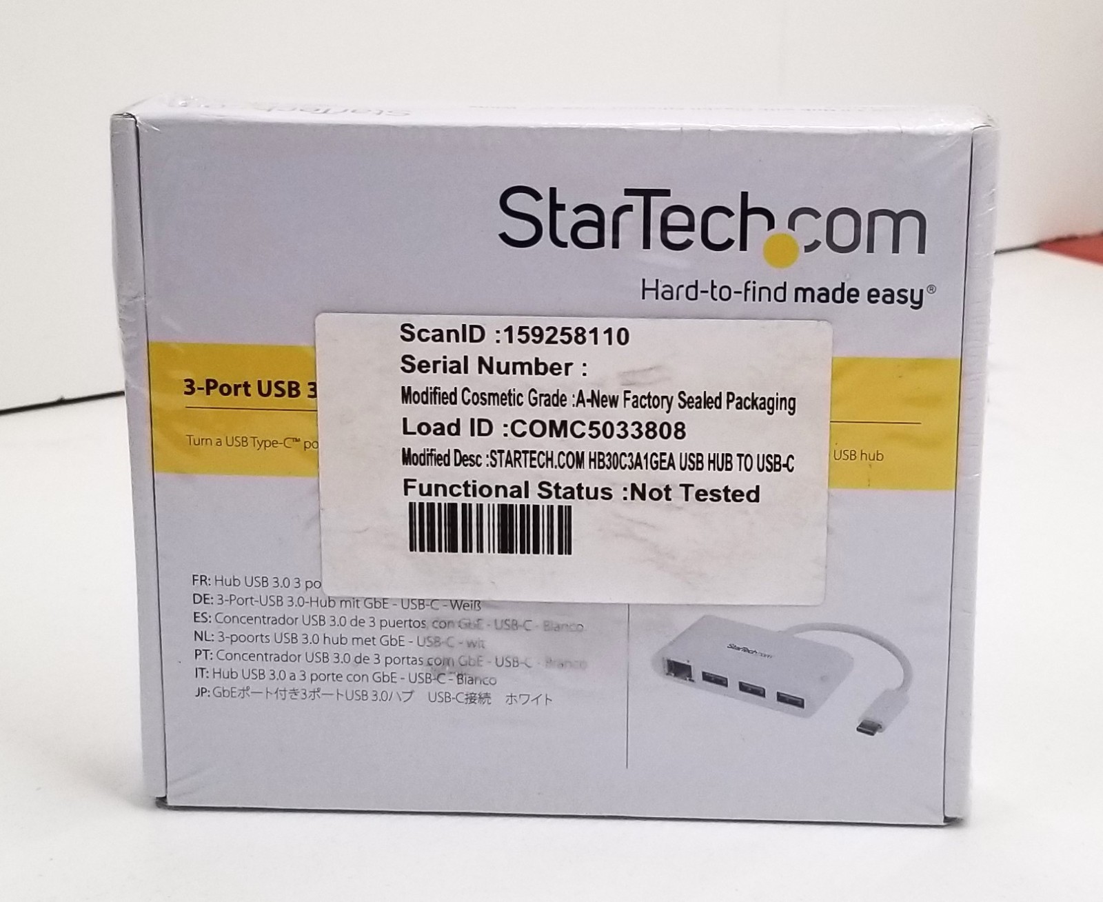 StarTech.com 3 Port USB C Hub w/Gigabit Ethernet USB Type C to 3 x USB-A