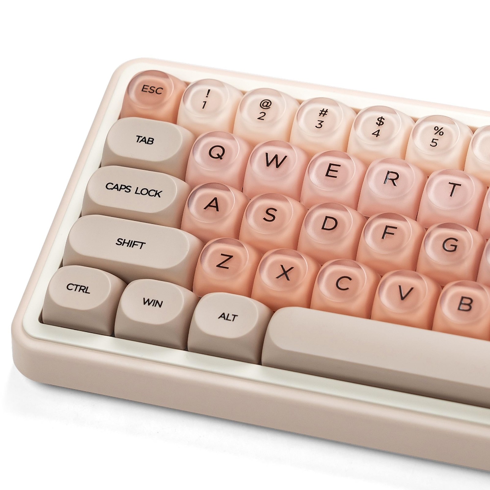 132 PCS Jelly Pink PBT Keycaps Foundation MOA Profile Cute Custom MX