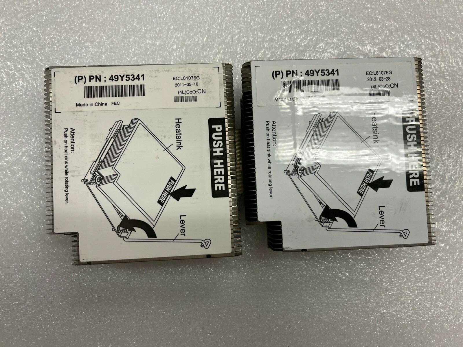 Lot of 2 IBM 49Y4820 49Y5341 CPU Cooling Server Heatsink For X3550 X3650 M2/M3