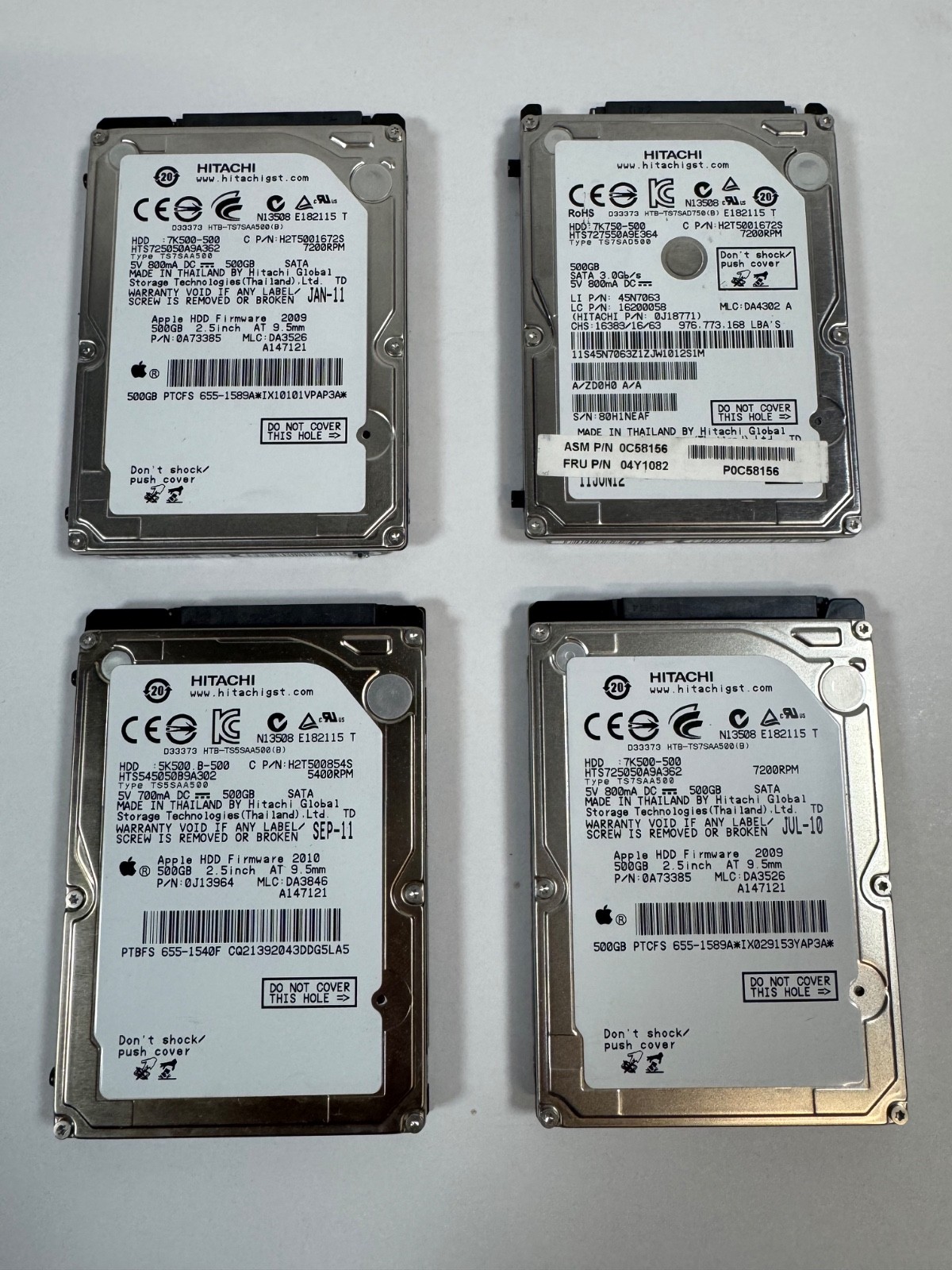 Hitachi 500GB 2.5" SATA HDD Hard Drives 5400/7200RPM Apple Lenovo Mac mini pulls
