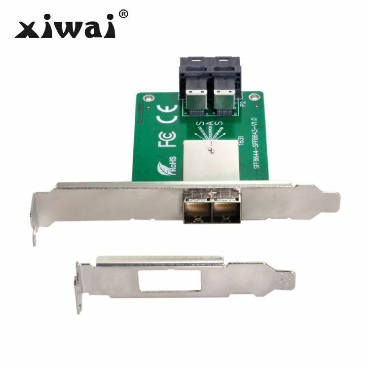 Xiwai Dual Ports Mini SAS HD SFF-8644 To Internal SAS HD SFF-8643 Female Adapter