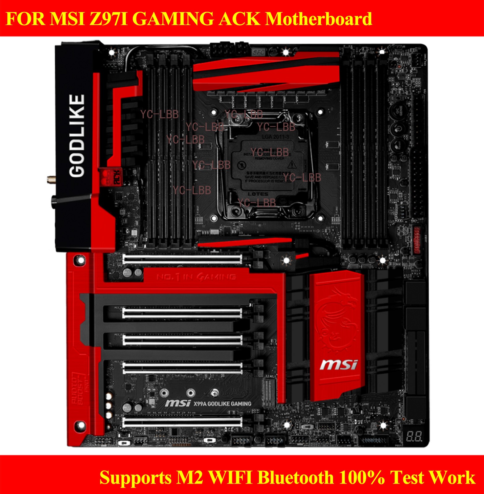 FOR MSI X99A GODLIKE GAMING Motherboard 2011-3 Overclocked DDR4 100% Test Work