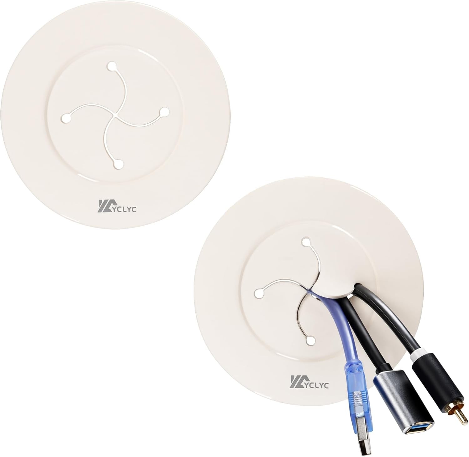 3in TV Cable Hider Wall Kit, YCLYC Large Cord for 2 Pack, Off-white 