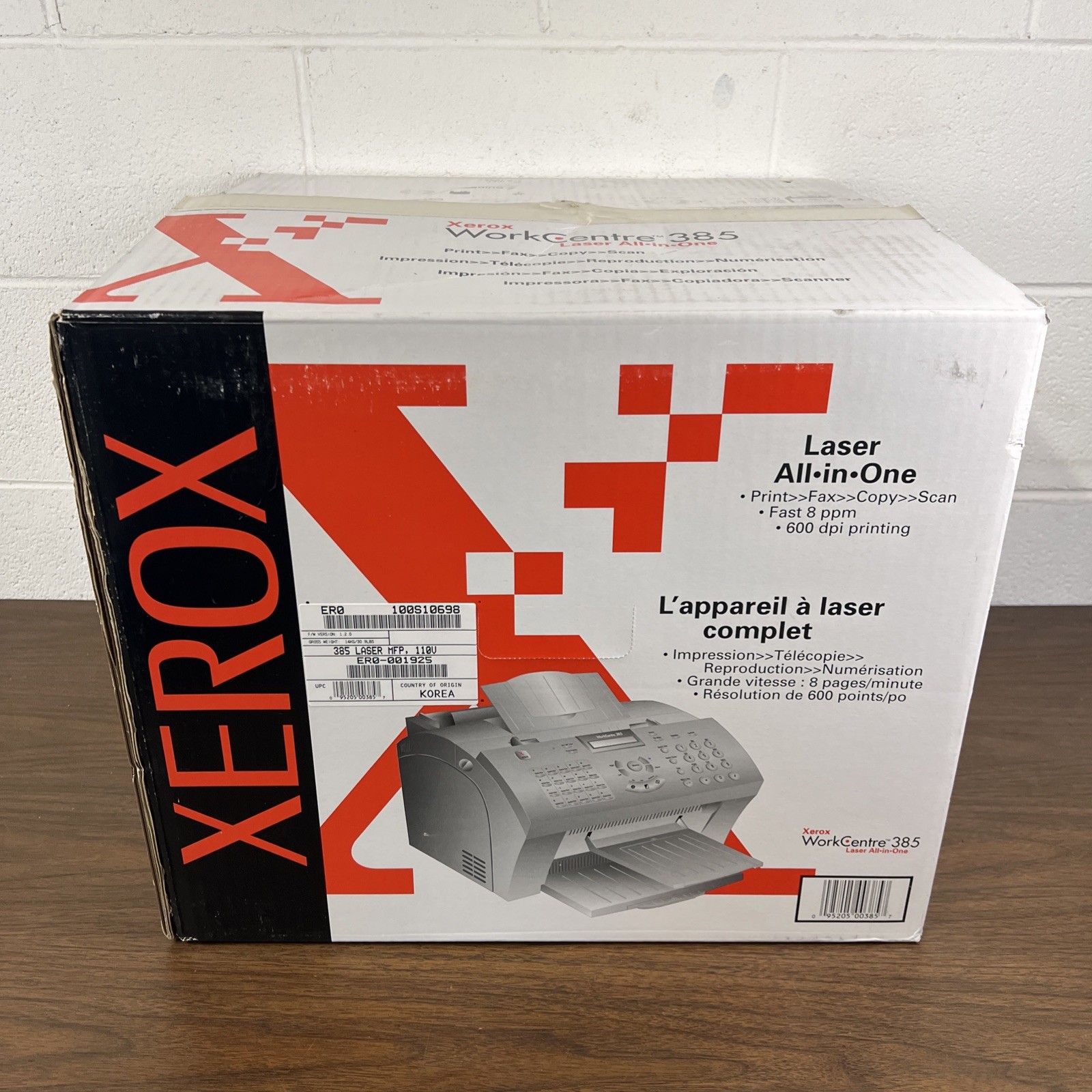 Xerox Workcentre 385 All-In-One Laser Printer Fax Copy Scanner Vintage 1999 NEW