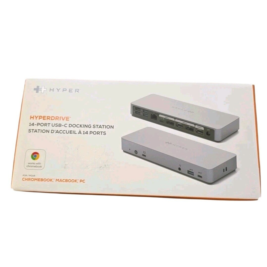 Hyper HyperDrive 14-Port USB-C Docking Station HD-GD1000-US-50 2 X HDMI 2.0