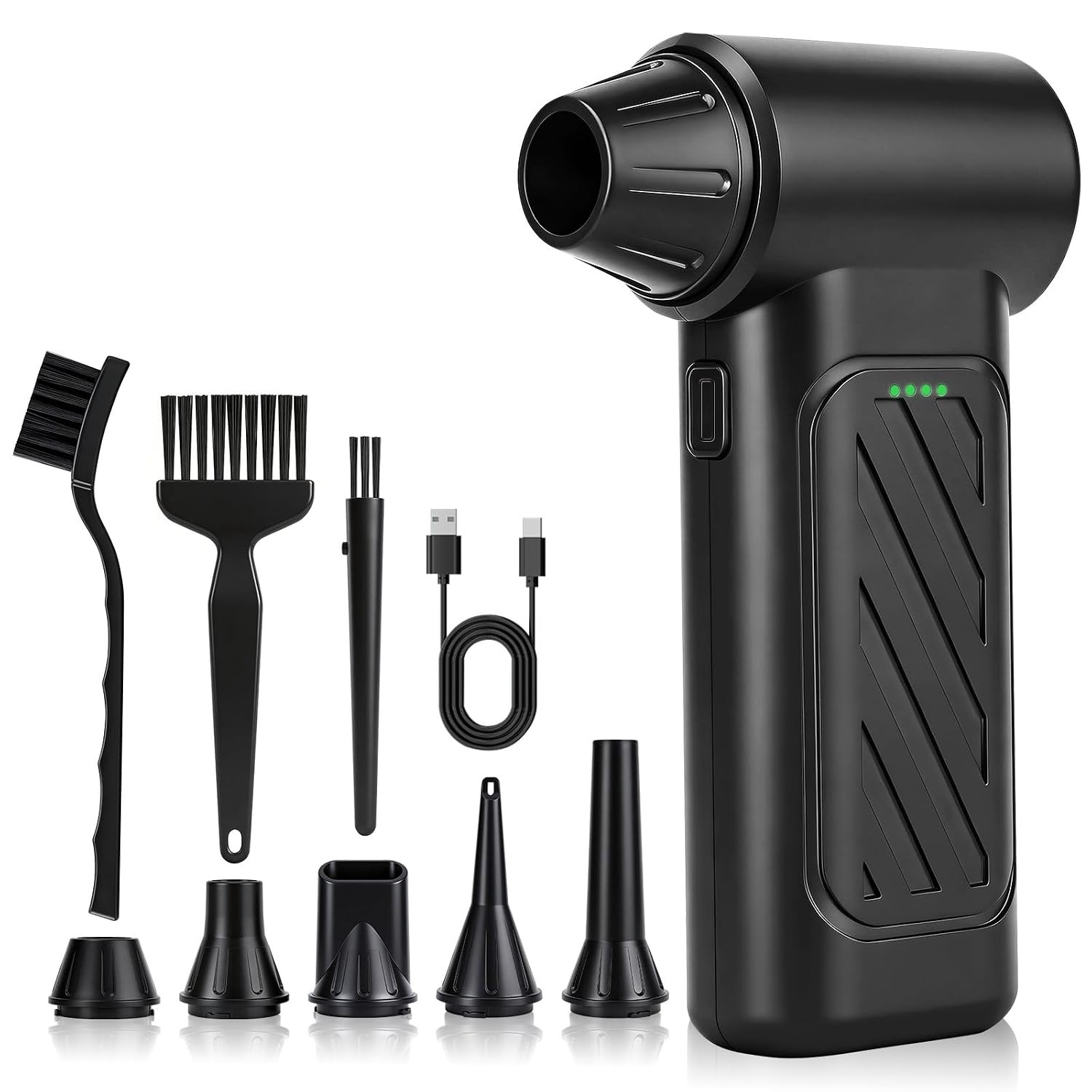 Compressed Air Duster, 130,000RPM Ultra-Powerful Cordless Electric Air Duster wi