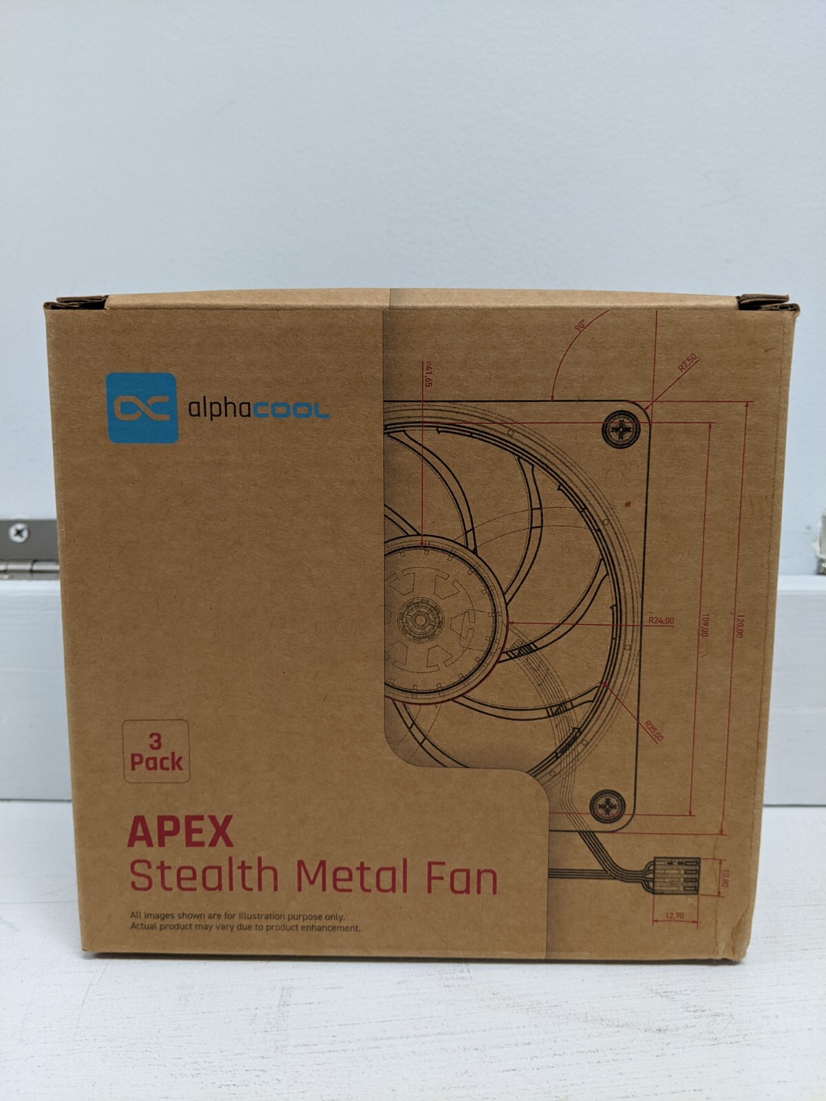 Alphacool Apex Stealth Metal Power Fan - 3000 RPM - Matte Black - 3-pack - NEW