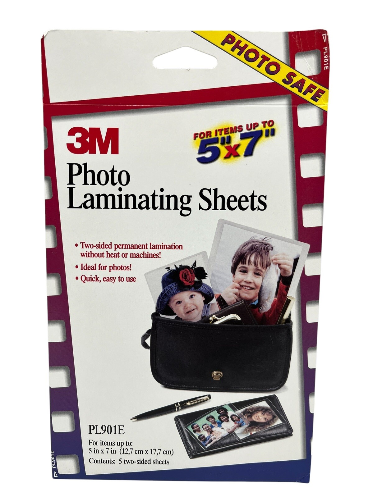 3M Photo Laminating Sheets 5 Two-Sided For Items up to 5 x 7 in PL901E Sealed