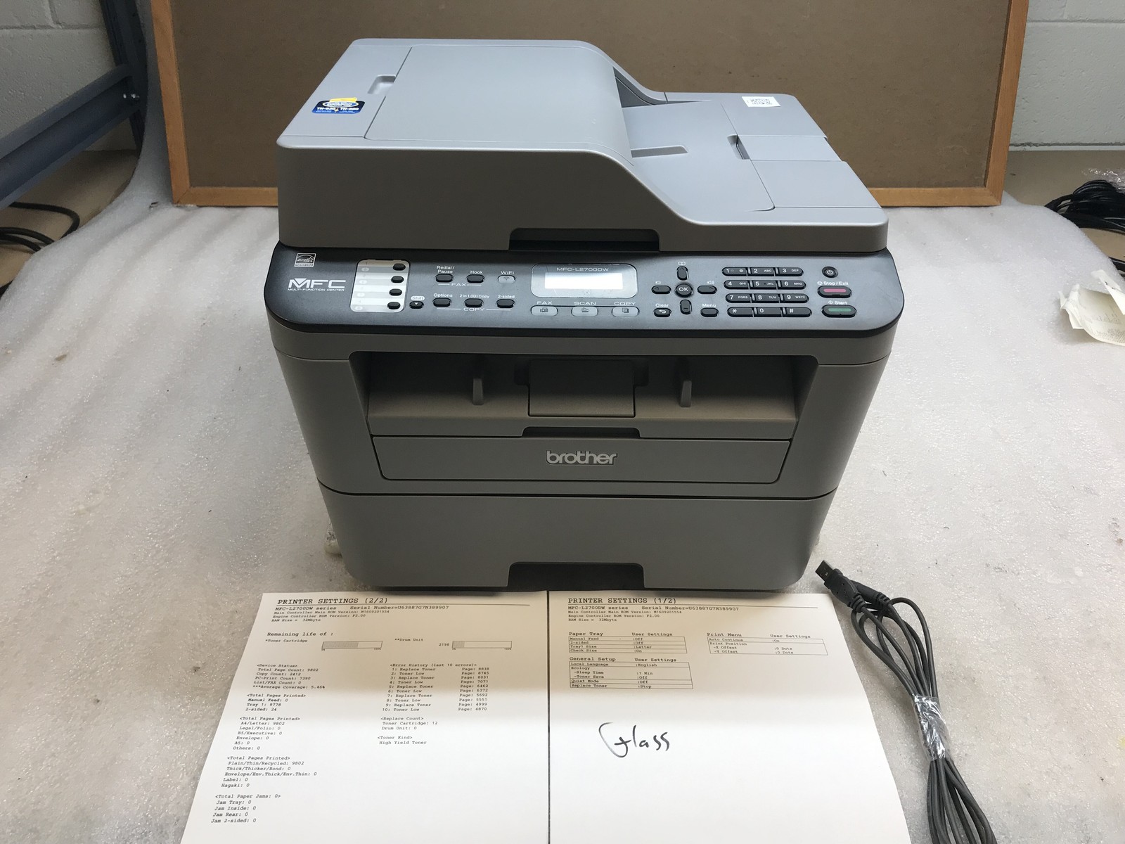 Brother MFC-L2700DW Monochrome Laser All In One Printer - Toner Inc 9.8K pg ct