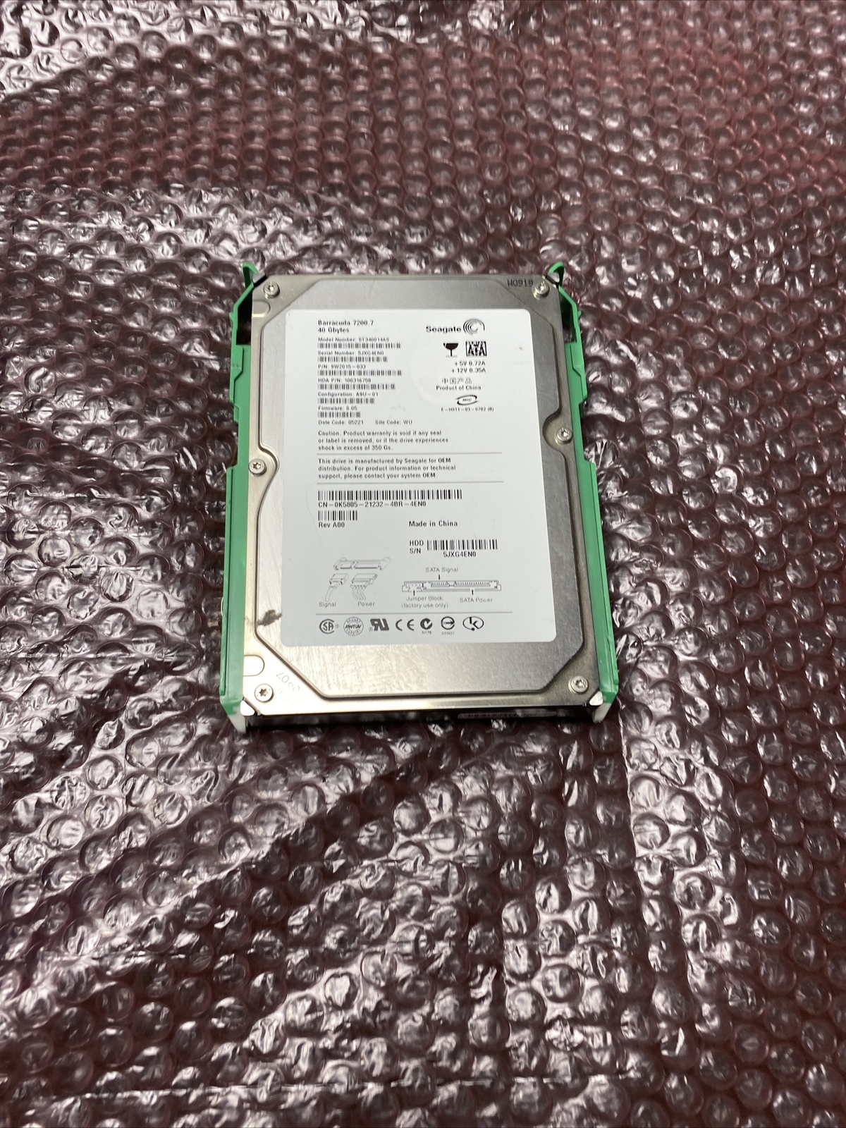 Used Seagate 40GB SATA 7200 RPM 9W2015-630  ST340014AS
