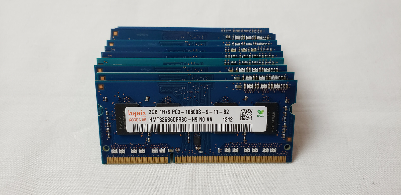 Lot (10) Hynix 2GB 1Rx8 PC3 - 10600S-9-10-B2 HMT325S6CFR8C-H9 N0 AA