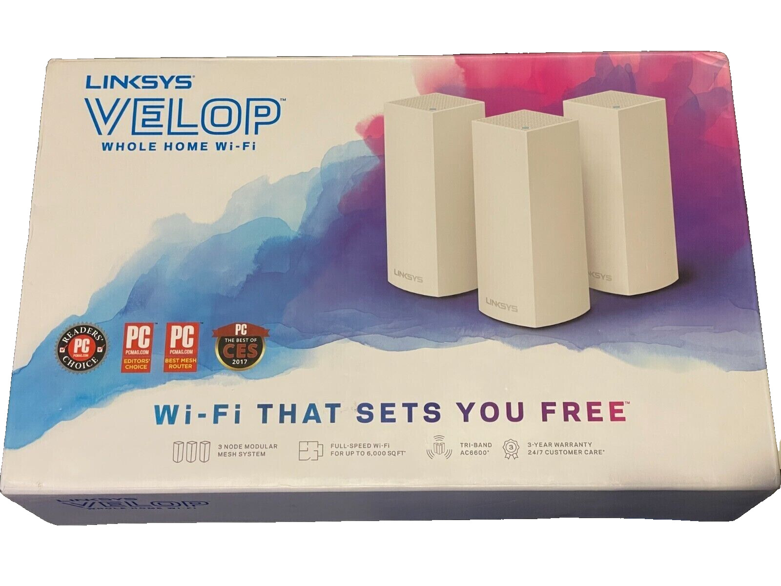 Linksys Velop Triband AC6600 Whole-Home Mesh Wi-Fi System - White (WHW0303)