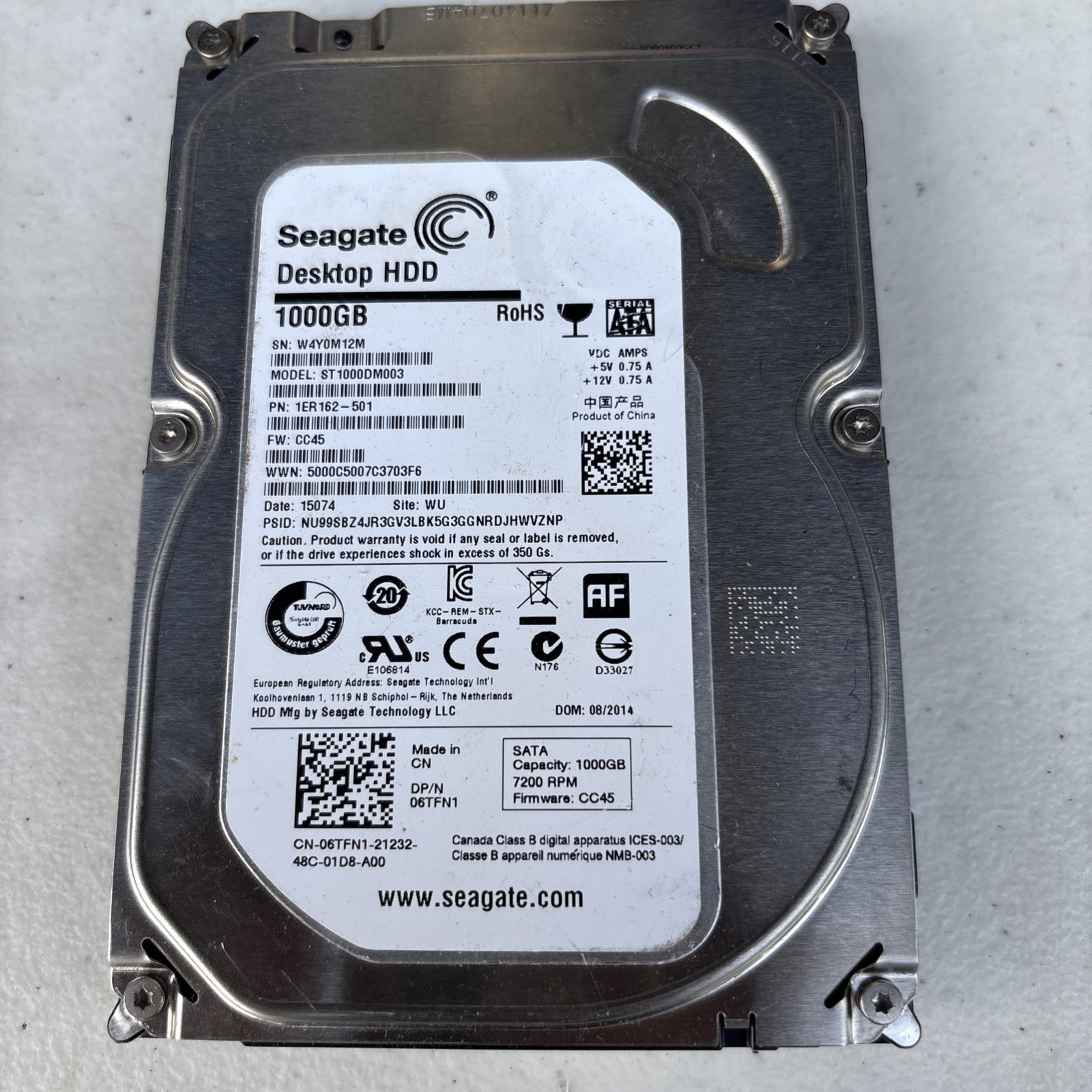 Seagate Barracuda ST1000DM003 Desktop Hard Drive - 1000 GB