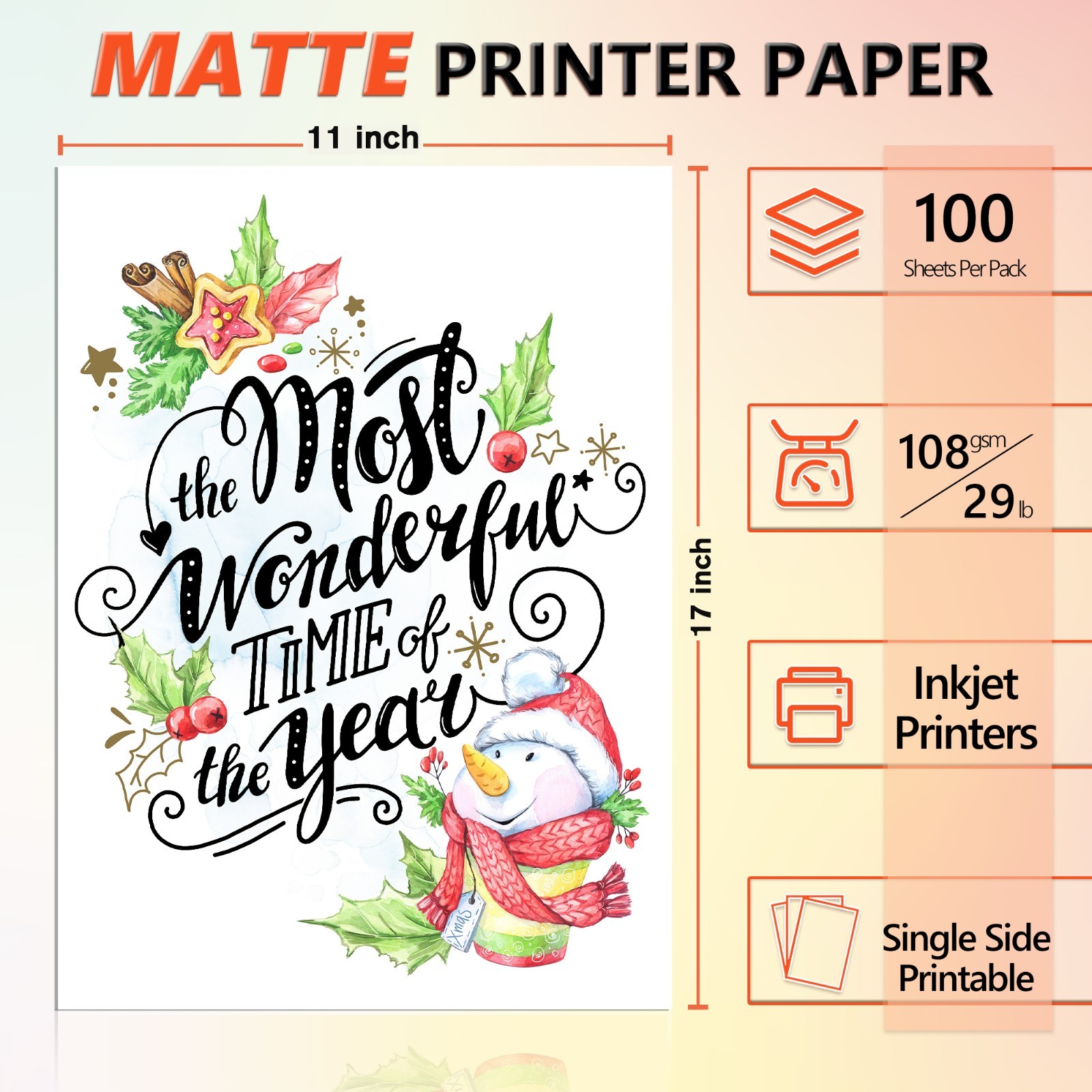 300 PK Koala Matte Printer Paper 11X17 Thin Photo Paper for Inkjet + Laser 29lb
