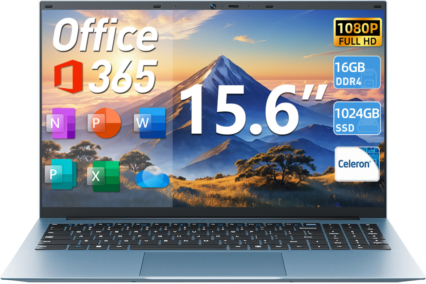 NEW SGIN 15.6" Laptop Win11 PRO 16GB RAM 1TB SSD Intel N5100 WiFi6 RJ45 USB-C