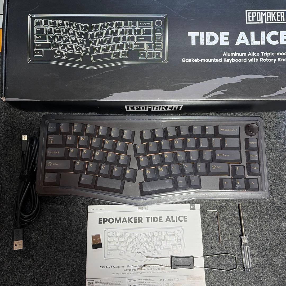 EPOMAKER TIDE ALICE Wireless JP Alice Layout Gasket Mount Rotary Knob Untested
