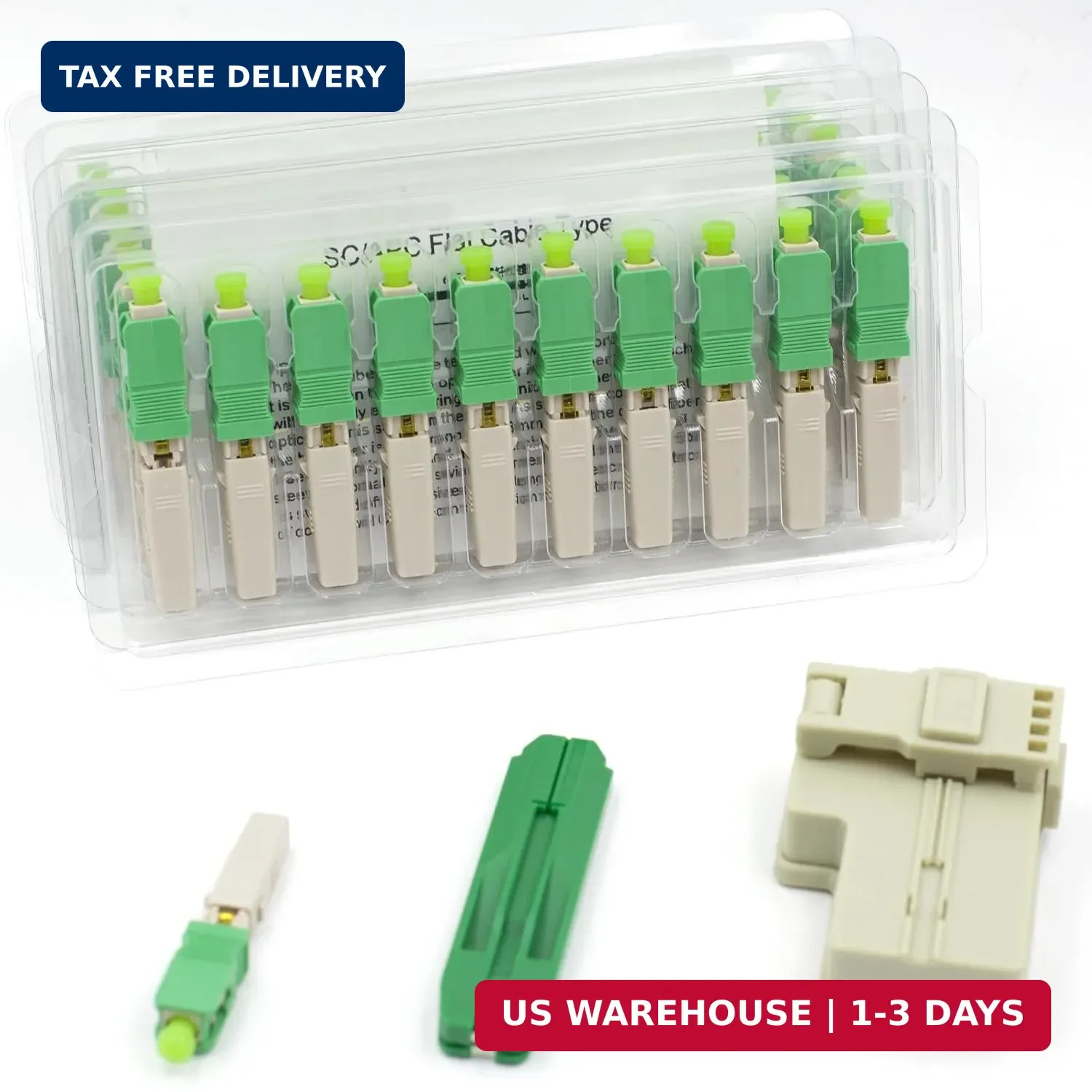 100pcs SC APC Fiber Optic Quick Connector with Fiber Cutting Tools Fiber Optic F