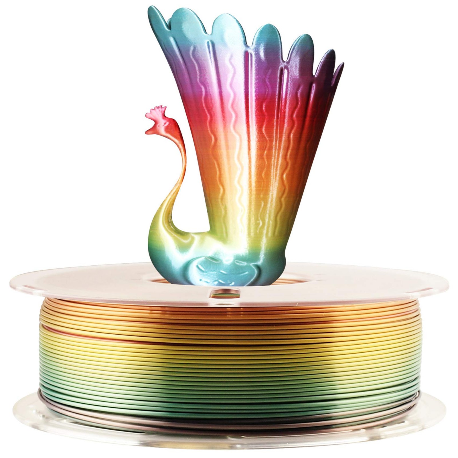 Silk Shiny Fast Color Gradient Rainbow 3D Printer PLA Filament 1.75mm 1kg 2.2lbs