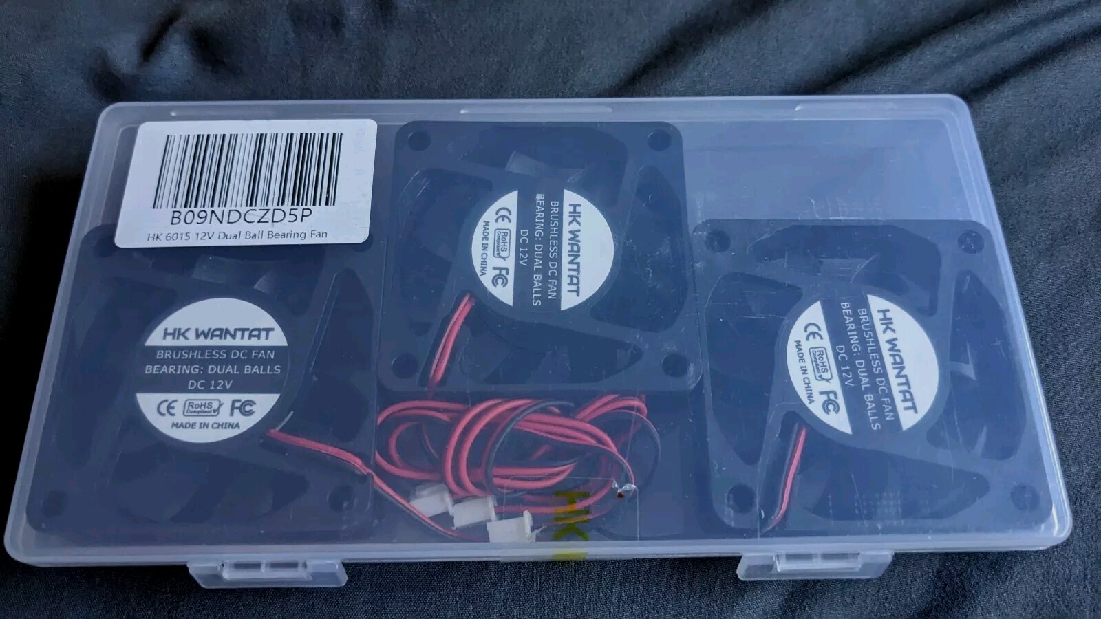 3 Pack 60m 60m 15mm 6015 12V DC 0.10A Ball Bear Brush Cooling Fan 2pin HK Wantat