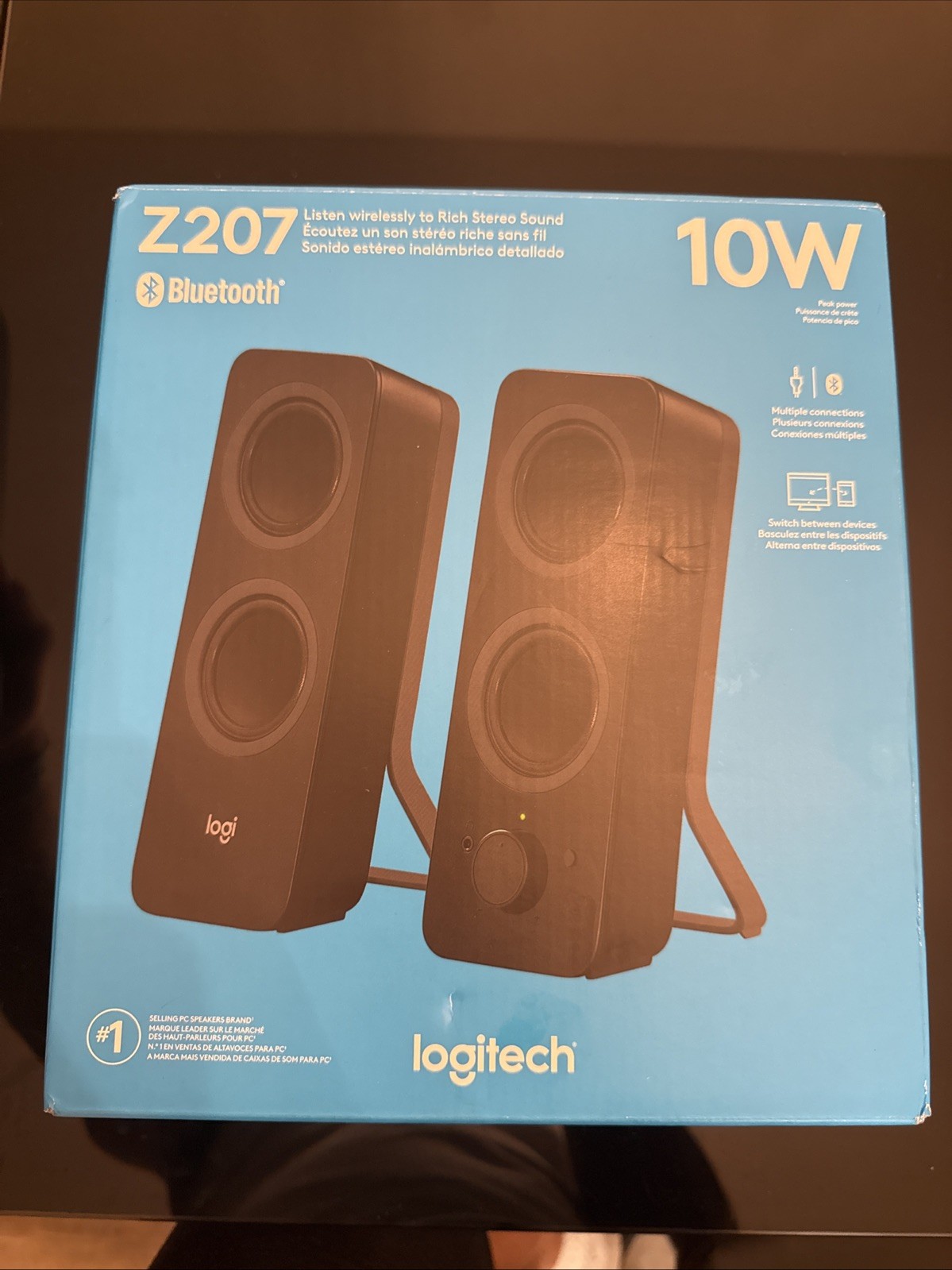 Logitech Z207 2.0 Stereo Computer Speakers Wireless Bluetooth AUX 10W - Black