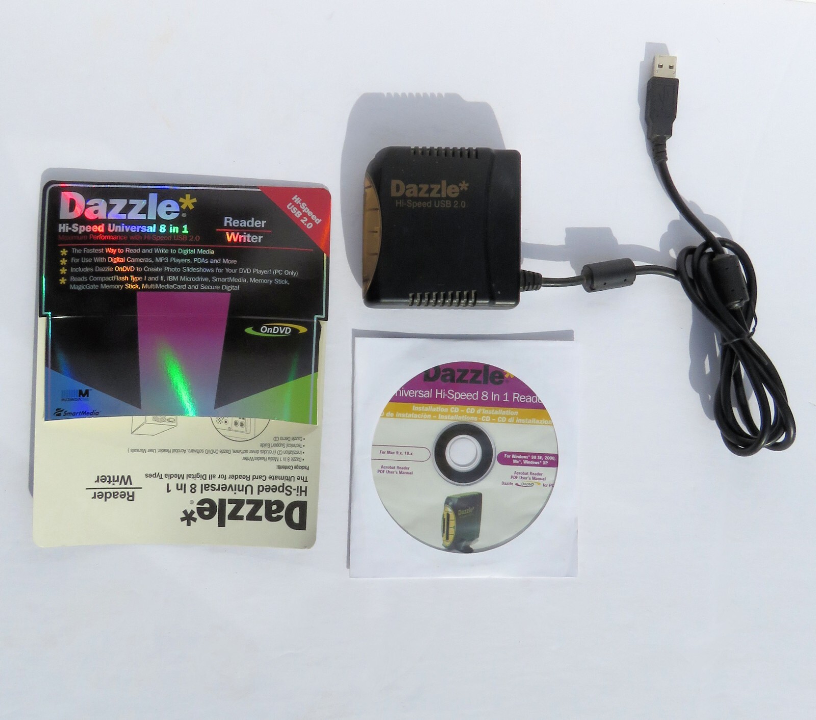 Dazzle* Hi-Speed USB 2.0 Universal 8 in 1 Reader Writer Mac Windows - used