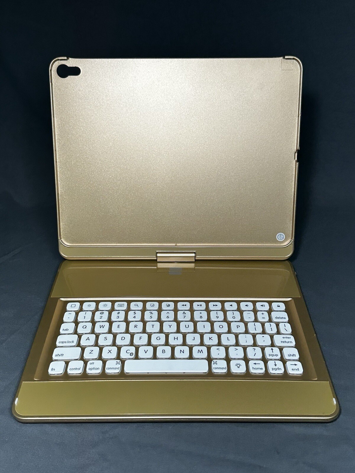 Snugg iPad 12.9 13” Backlit Wireless Bluetooth Keyboard Case Cover Gold CLEAN