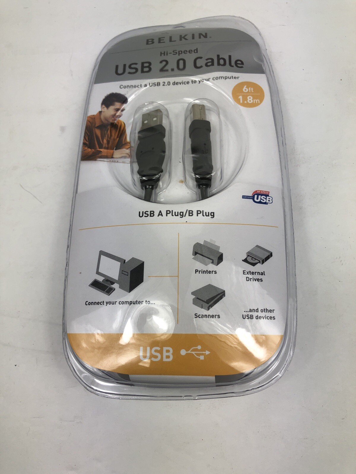 Belkin High Speed USB 2.0 Cable 6 Foot 1.8 m Brand New in Packaging 