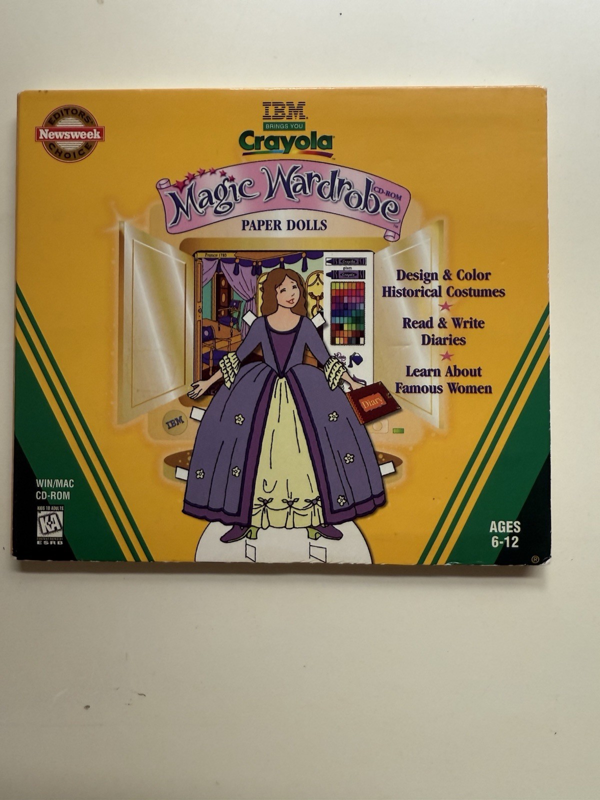 Vintage 1997 IBM Crayola Magic Wardrobe Paper Dolls CD-ROM Win/Mac 