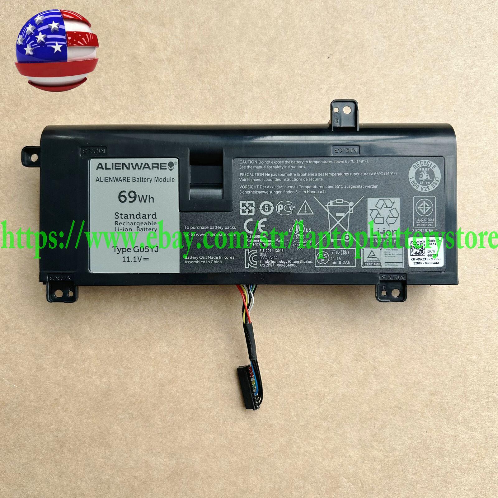 Grnuine Battery For Dell Alienware 14 A14 M14X R3 R4 P39G G05YJ ALW14D-5528 5728