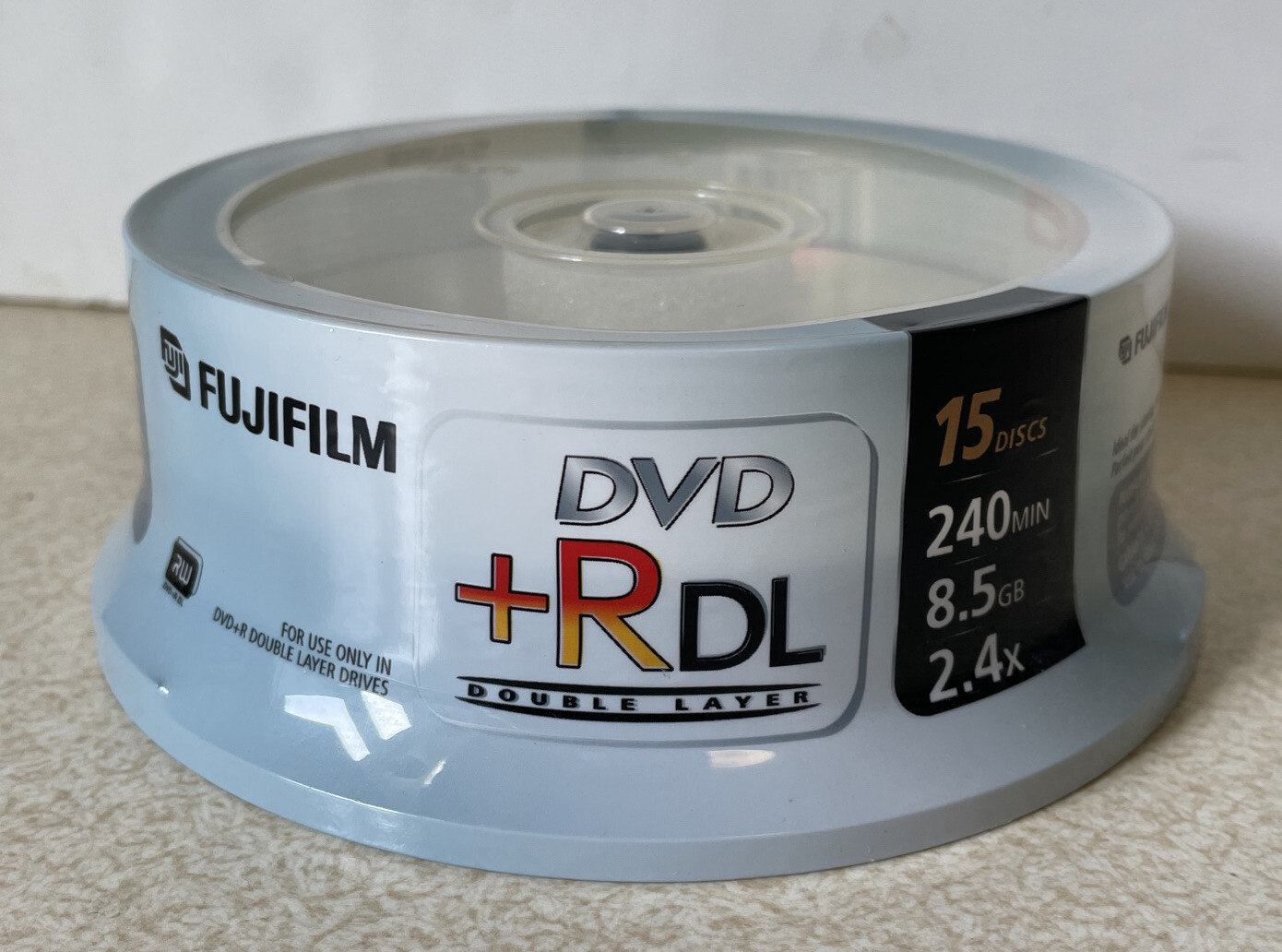Fuji Fujifilm DVD+R DL Double Layer 8.5 GB 2.4X 240 Minutes 15 Pack SEALED / NEW