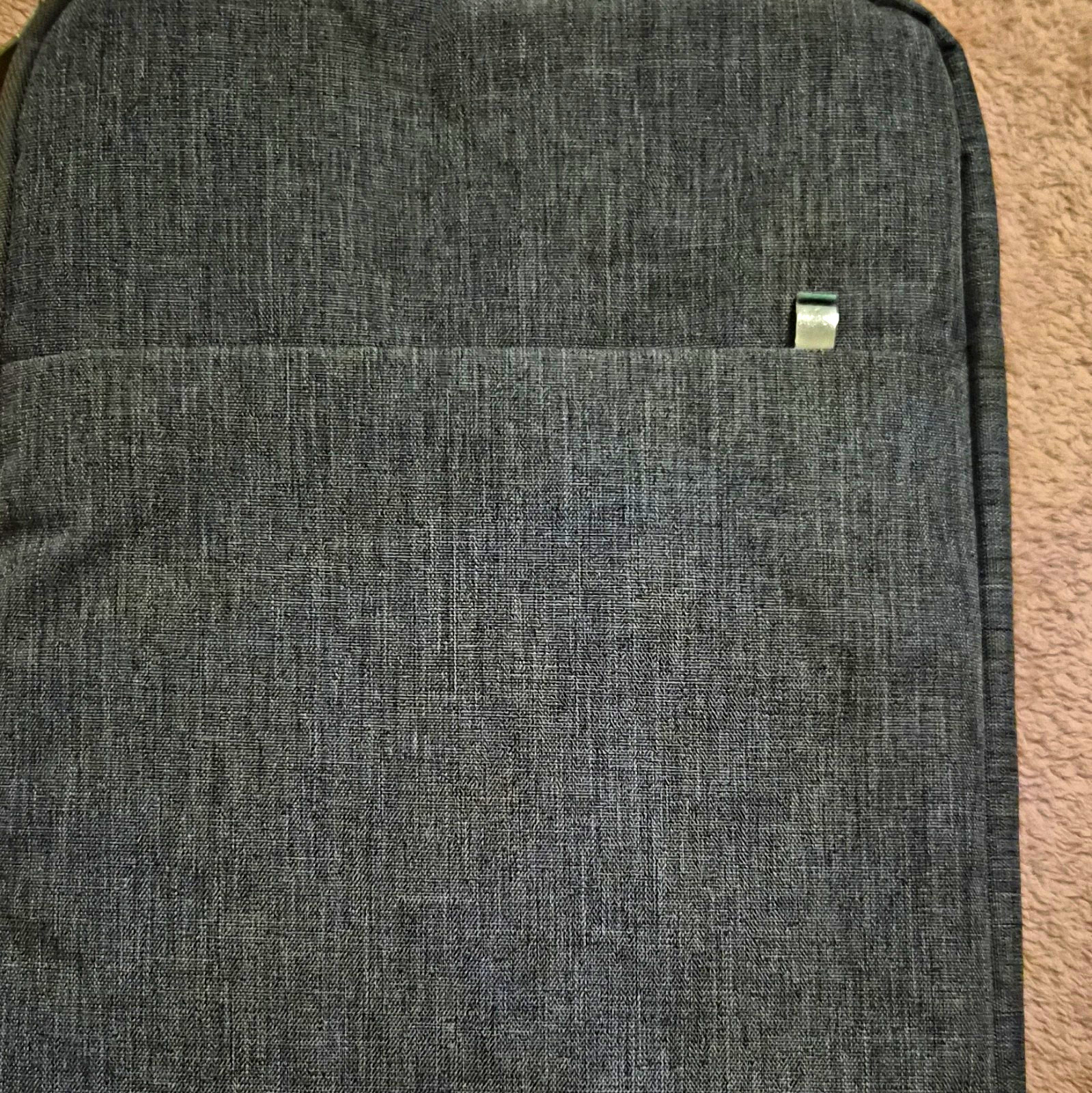 Gray Padded Polyester Sleeve Case 15 in Laptop Zipper Closure Universal
