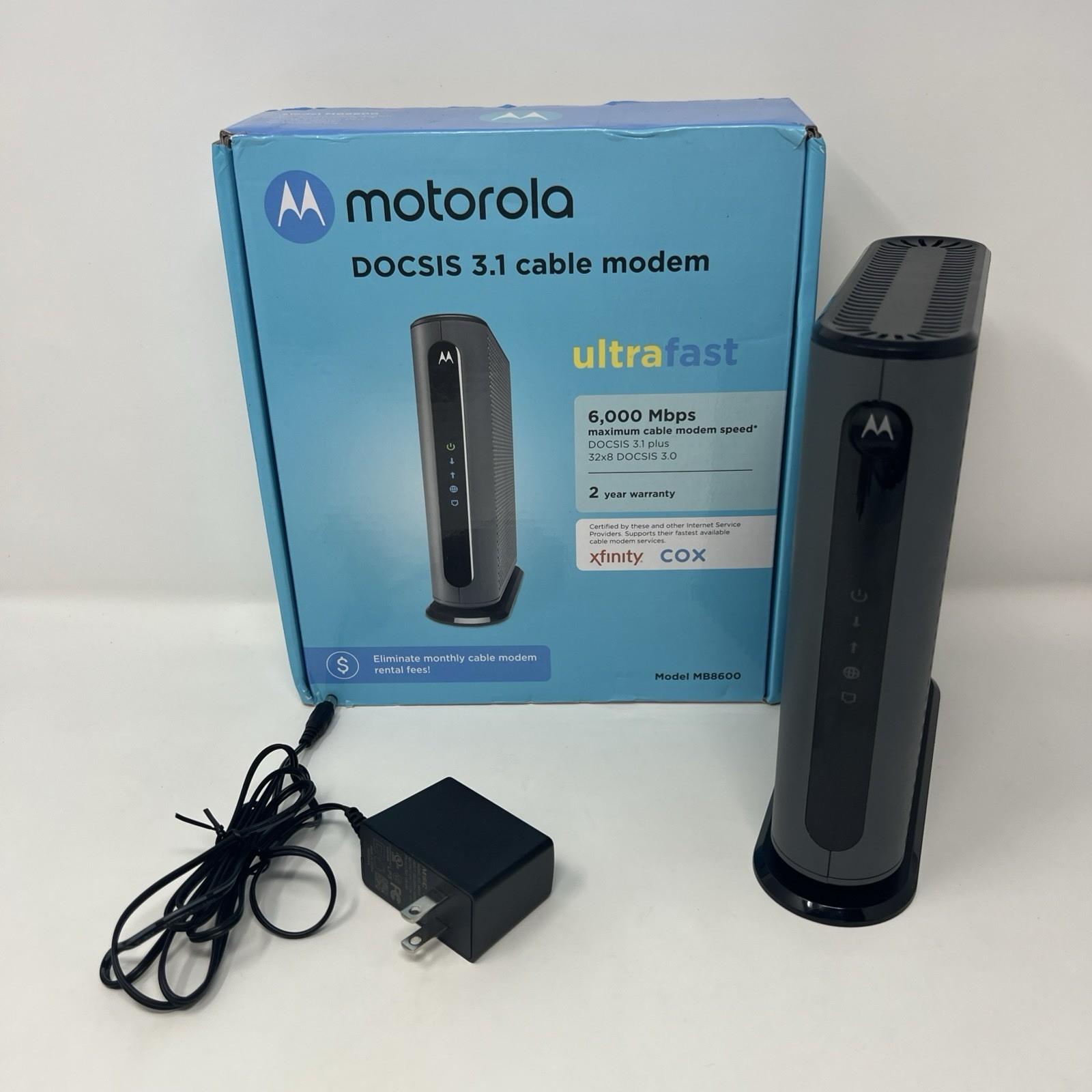 Motorola MB8600 DOCSIS 3.1 Cable Modem Gigabit Ethernet 32x8 Untested