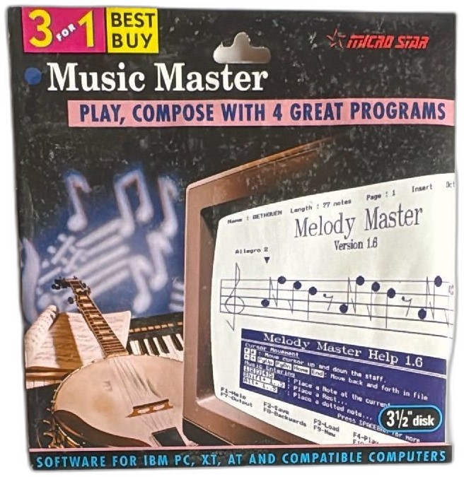 Micro Star Music Master IBM PC 3.5 Inch Disk 1992 Vintage Music Software