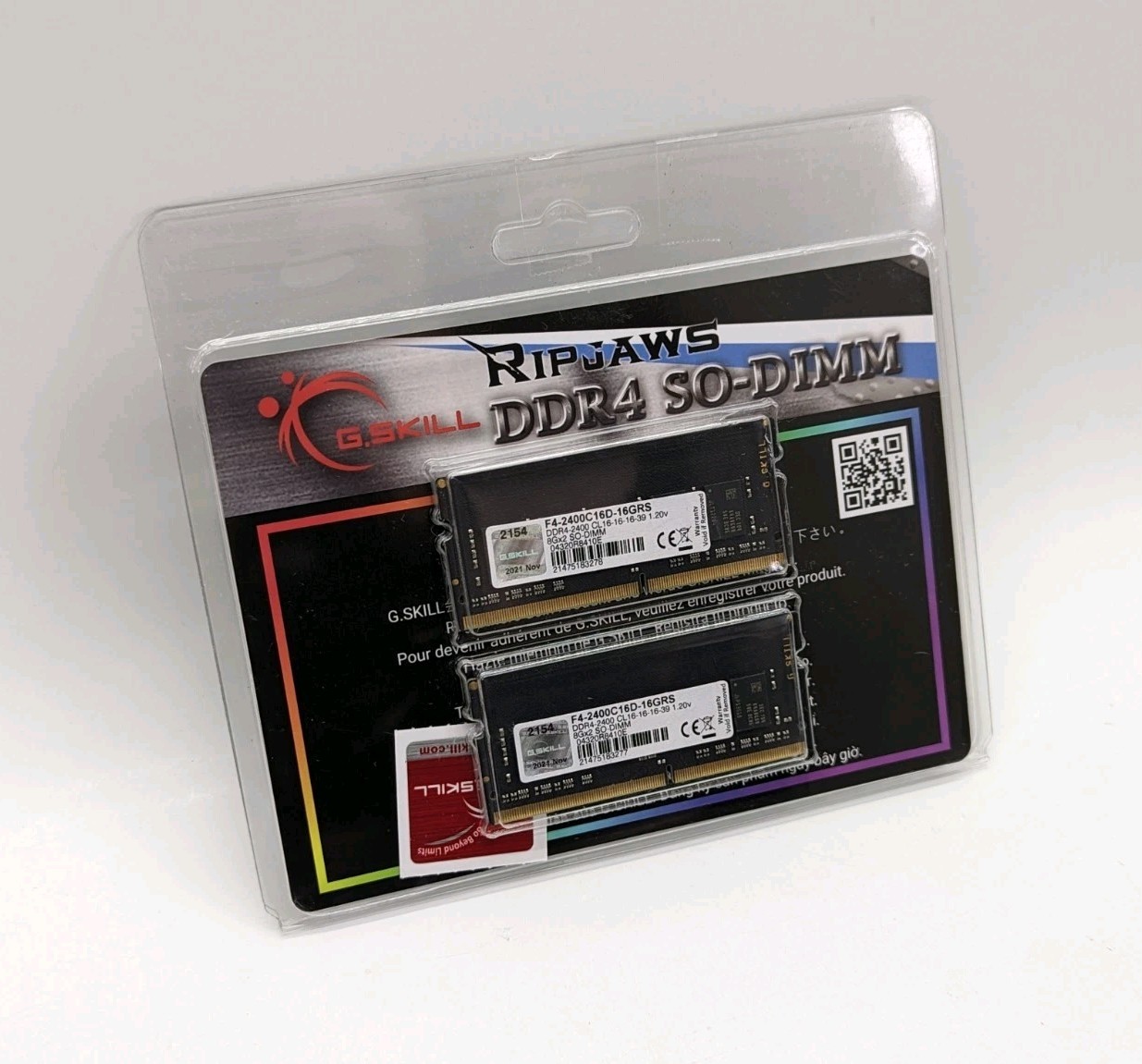 G.Skill Ripjaws DDR4 SO-DIMM 16GB RAM DDR4-2400 (2x8GB) F4-2400C16D-16GRS