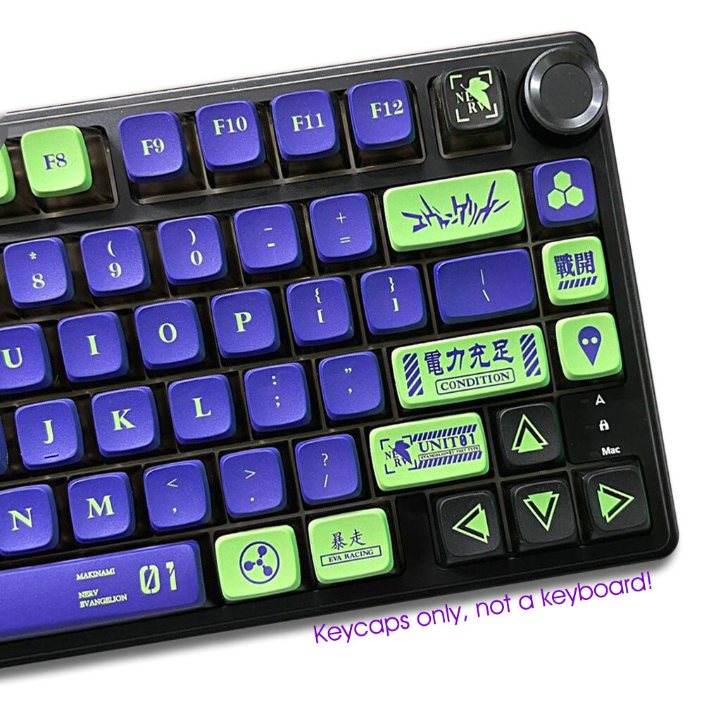 NEON GENESIS EVANGELION EVA-01 Mecha-01 Keycaps PBT ASA for Mechanical Keyboard