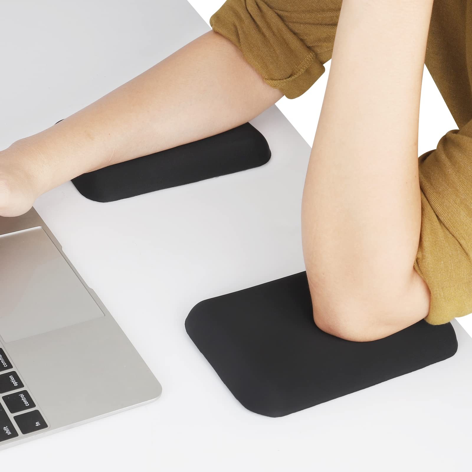 Leolee Elbow Rest Pads for Desk, Black Ergonomic Arm Medium, Black-2pcs