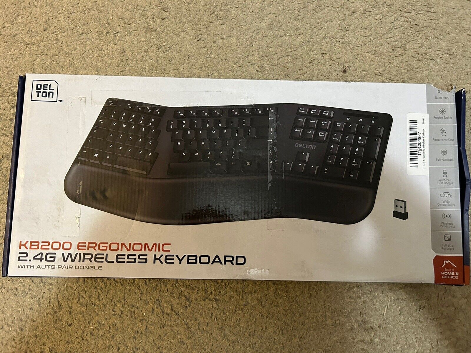 Delton KB200 Ergonomic 2.4G Wireless Keyboard - Black