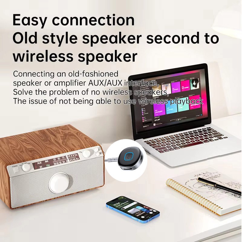 For Wired Speaker AMP Headphone Home/Car Audio Bluetooth Receiver AUX Recharge