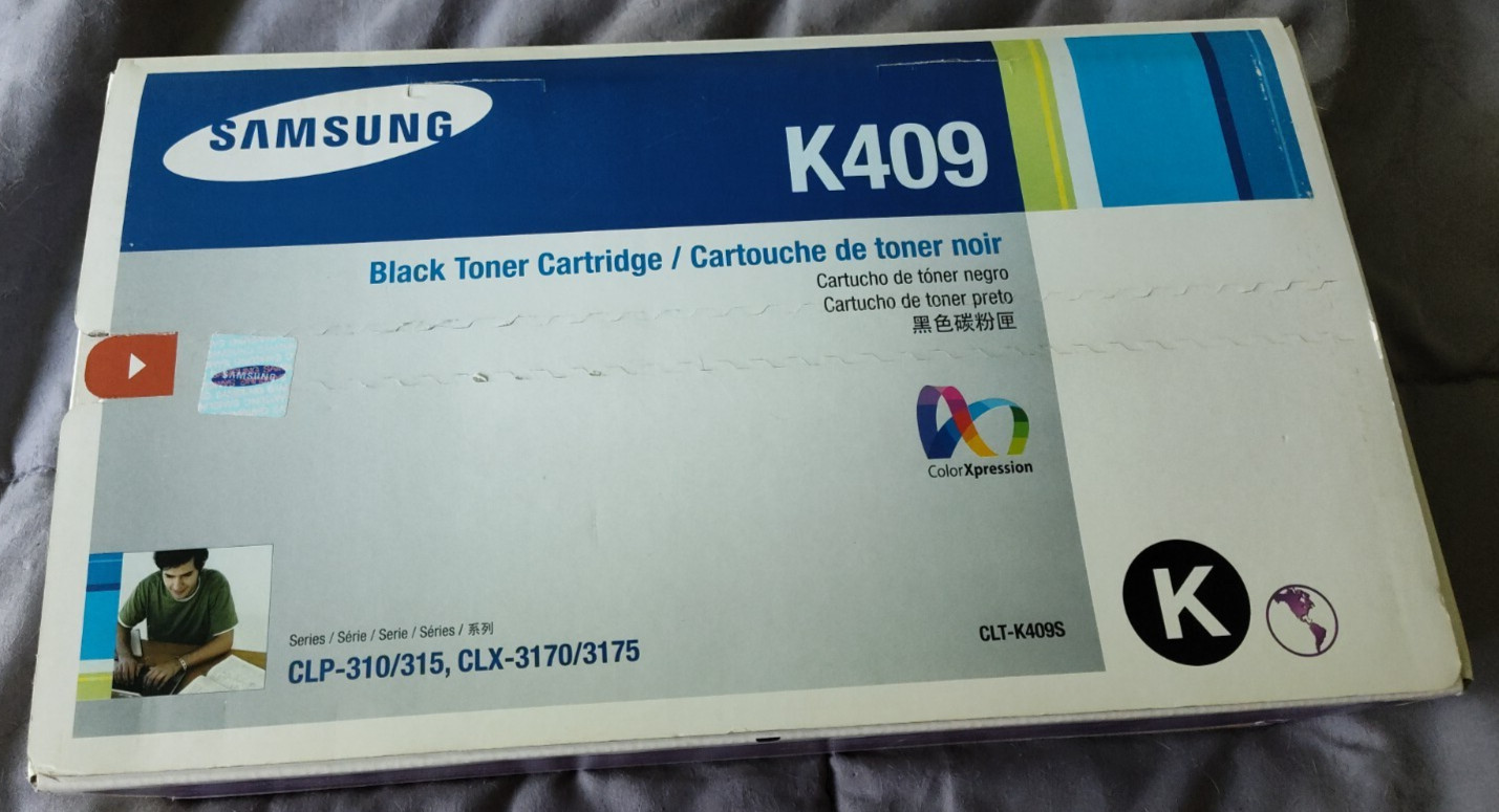 TheGudStuf: NIB Samsung Toner Cartridge Blk K409 (CLT- K409S) Factory Sealed OEM