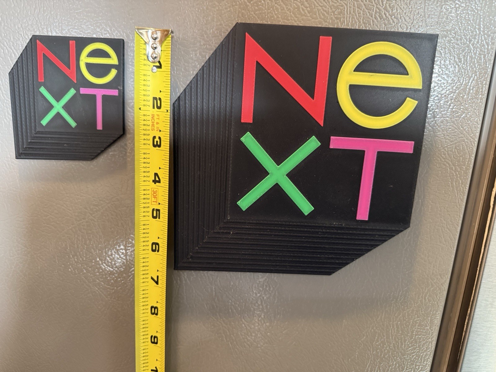 NeXT Computer LOGO 6" LARGE 3-D print and Neodymium Magnet for fridge Steve Jobs