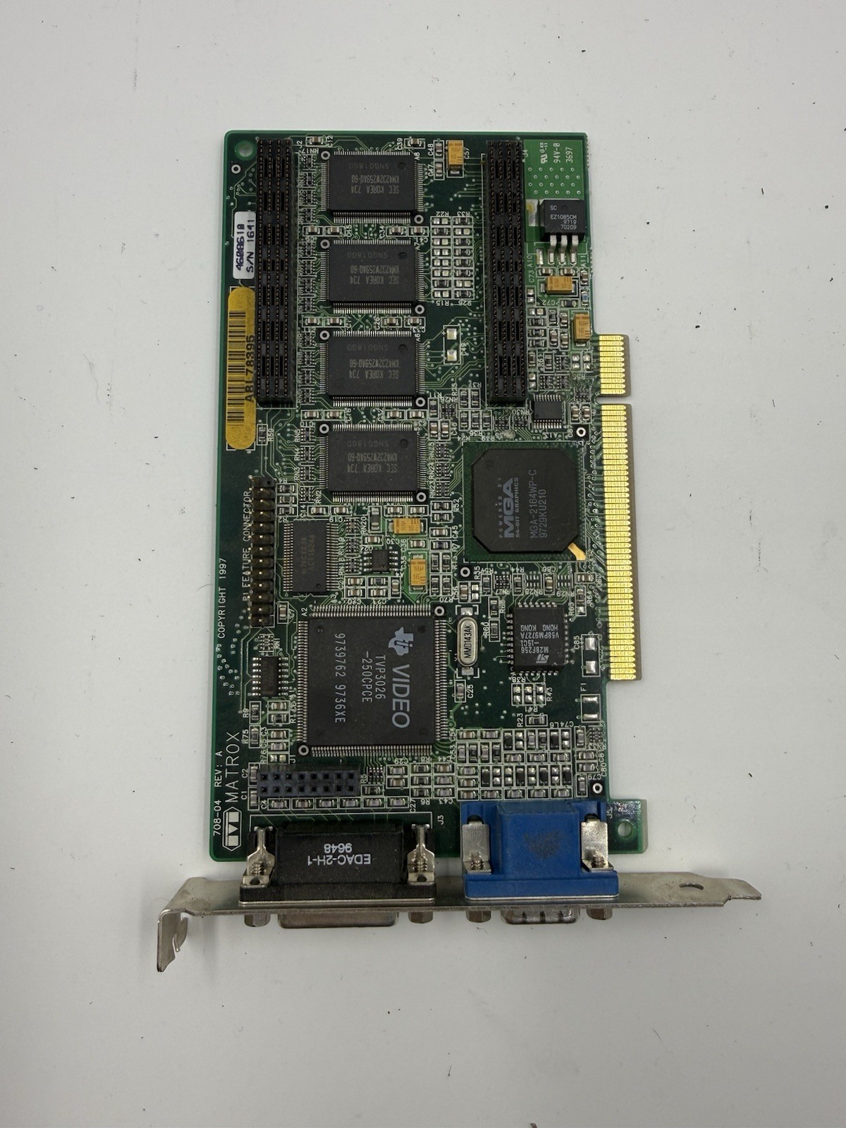 Vintage Matrox Millennium II 4MB PCI VGA Video Card 708-04 MGA-2164W 