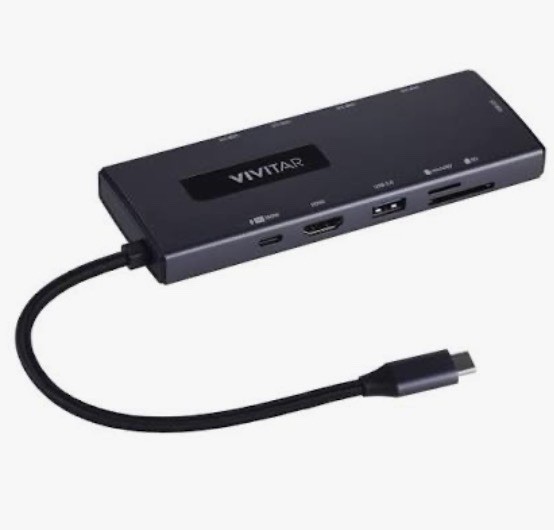 NEW - Vivitar 10-in-1 Universal Hub, USB C, HDMI, Charging, Card Reader
