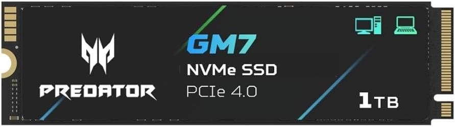 1TB M.2 PCIe Gen4 NVMe SSD Predator GM7