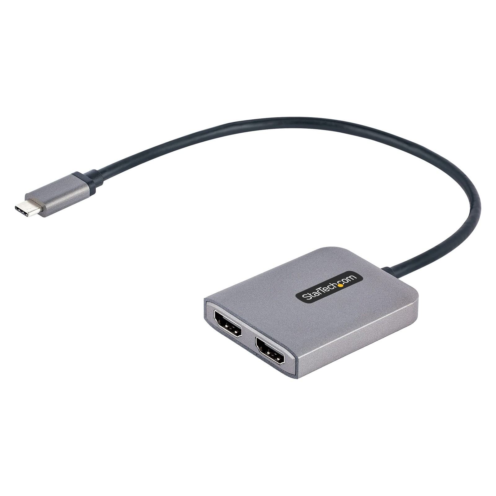 StarTech USB-C Multi-Monitor MST Hub, Dual 4K 60Hz HDMI, HDR, 2x Black
