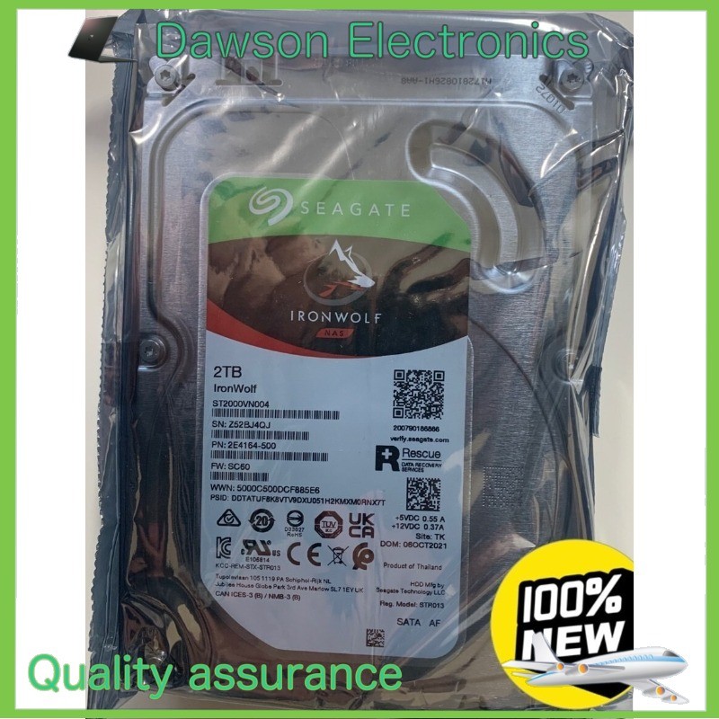 Seagate IronWolf 2TB ST2000VN004 5900RPM 64MB 3.5" Internal NAS Hard Disk Drive