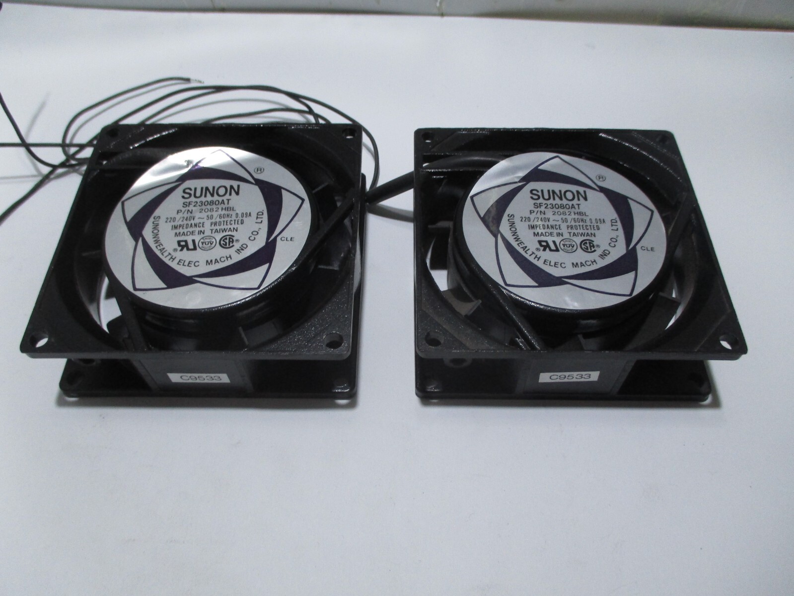 LOT OF 2 SUNON SF23080AT P/N 2082HBL  Fan AC 220/240V 8cm