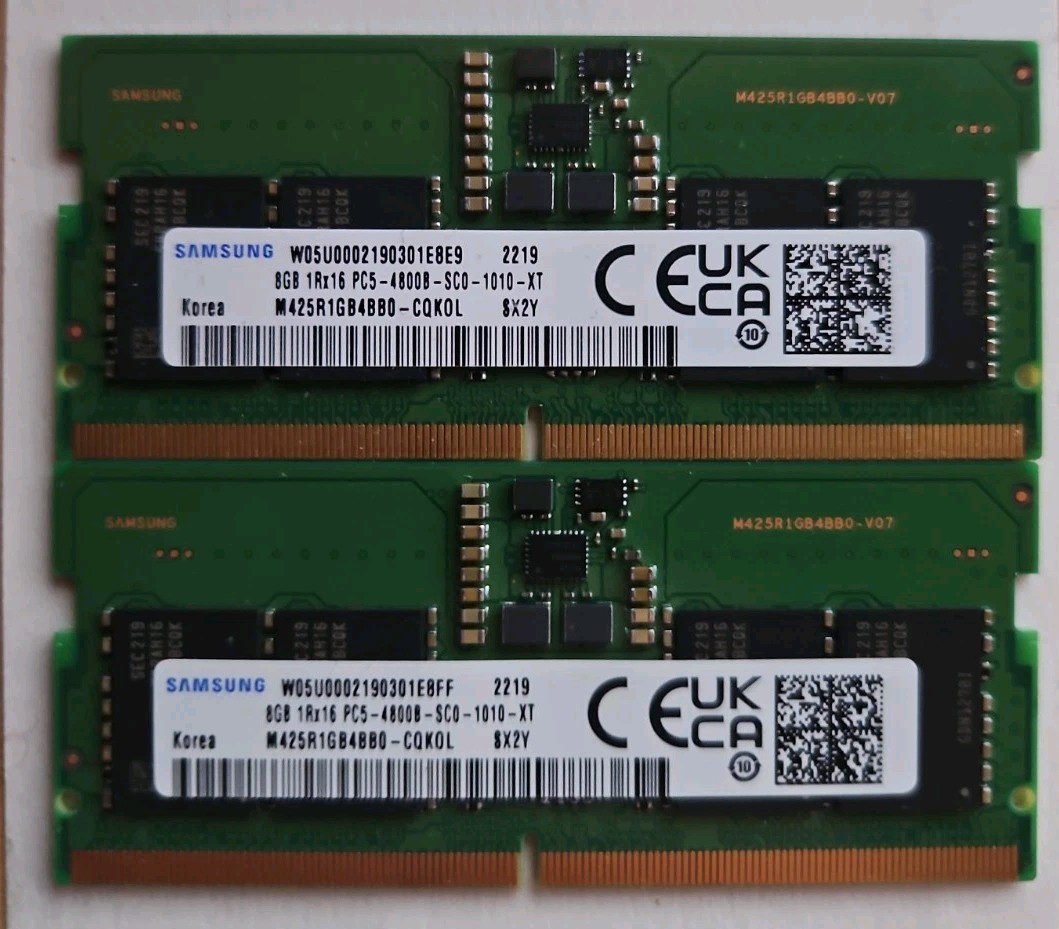 Samsung | 16GB Kit (2x8GB) | DDR5-4800B | SODIMM |