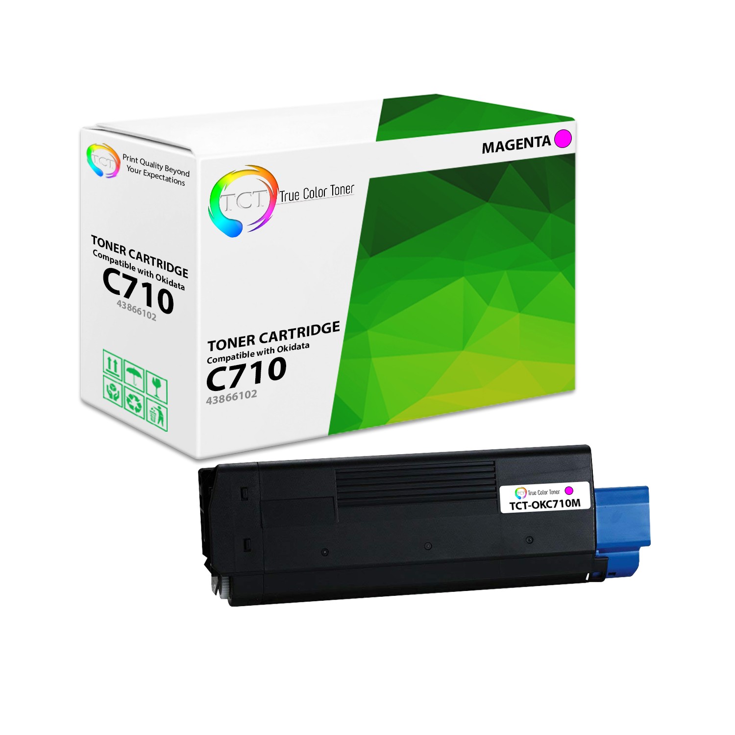 TCT Oki 43866102 Magenta Toner Cartridge For Okidata C710 Printer series