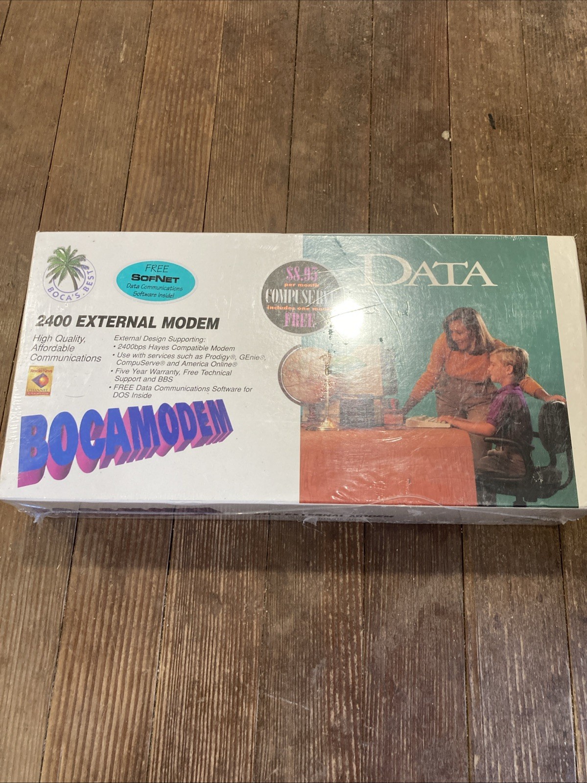 BOCA 2400 (M024ED) 2.4 Kbps External Modem SEALED Data Communication Software
